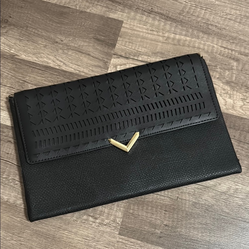 Black Clutch with Gold Accent